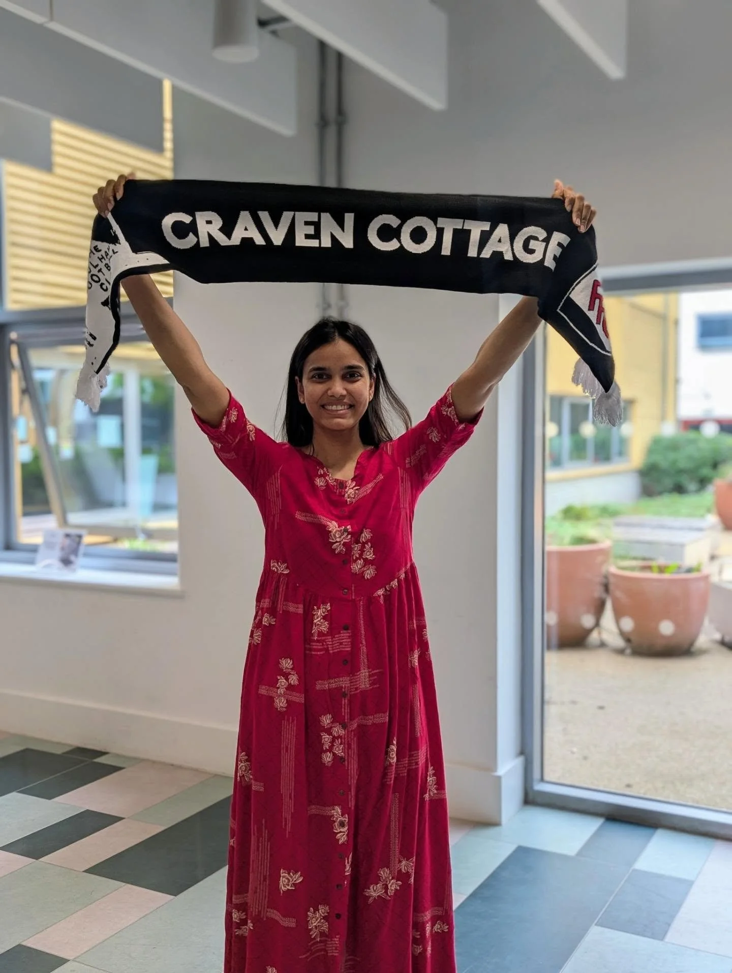 The World Cup has brought so much positive energy to this summer - and we're here for it!

Vintage English football scarves (found on Obi's Level 6) are suddenly super popular.  Modelled here by the team from.UEL'S Centre for Sustainability