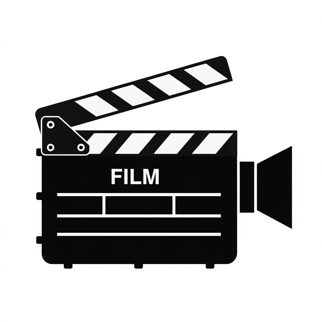 Icon of a film camera with a clapperboard top, labeled 'FILM' in the center.