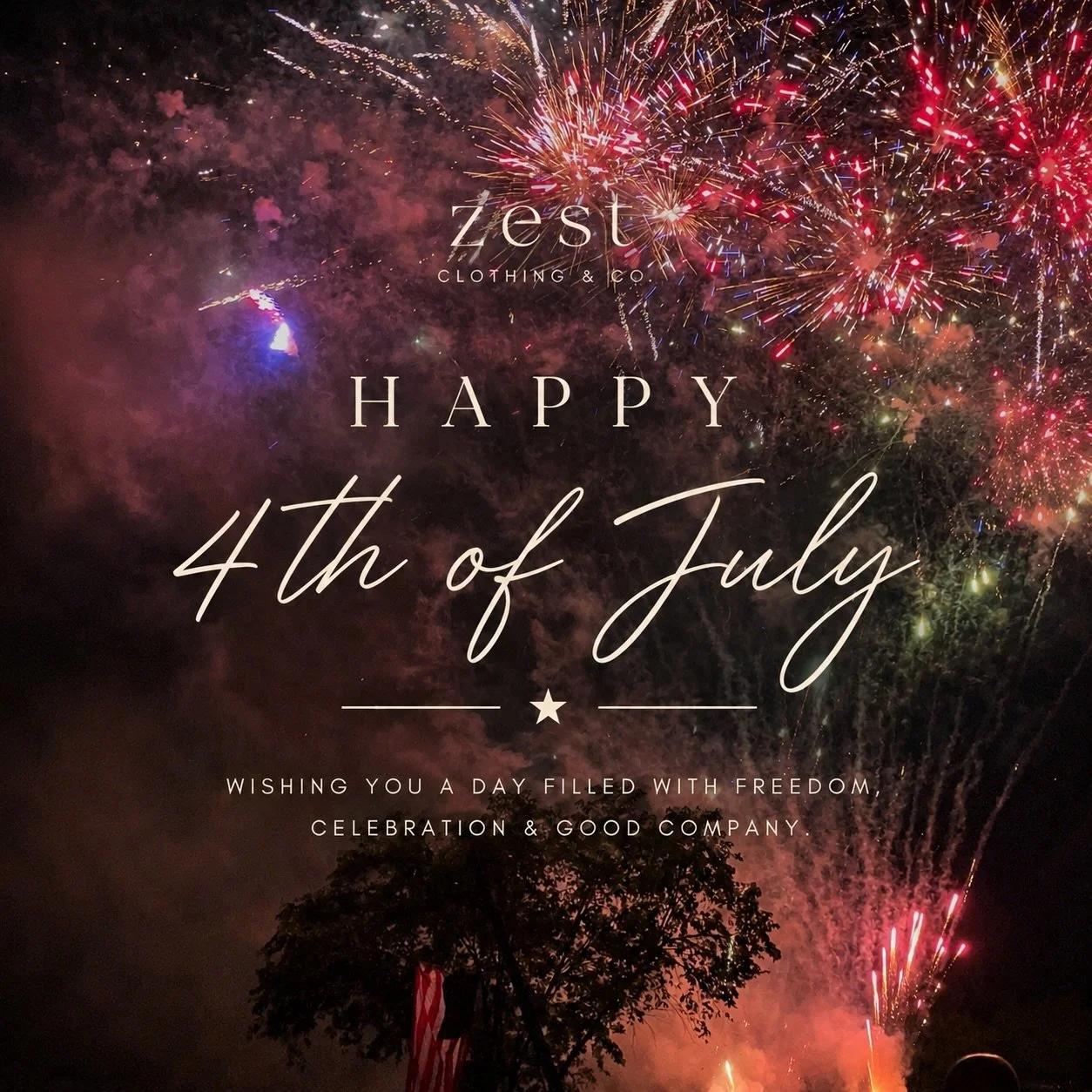Today, we celebrate the freedom to gather, to dream, and to make memories with the people we love most 🇺🇸❤️
Happy Fourth of July from all of us at Zest Clothing &amp; Co. Wishing you a safe, joyful, and beautiful holiday!