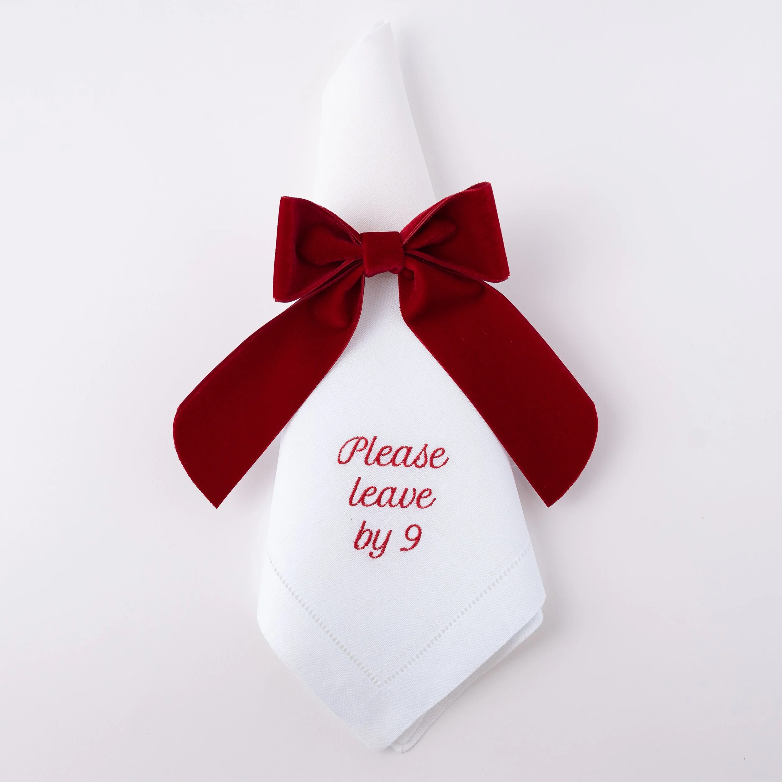 NO RESERVATIONS  Please Leave by 9 Dinner Napkins Red_1.jpg.jpg