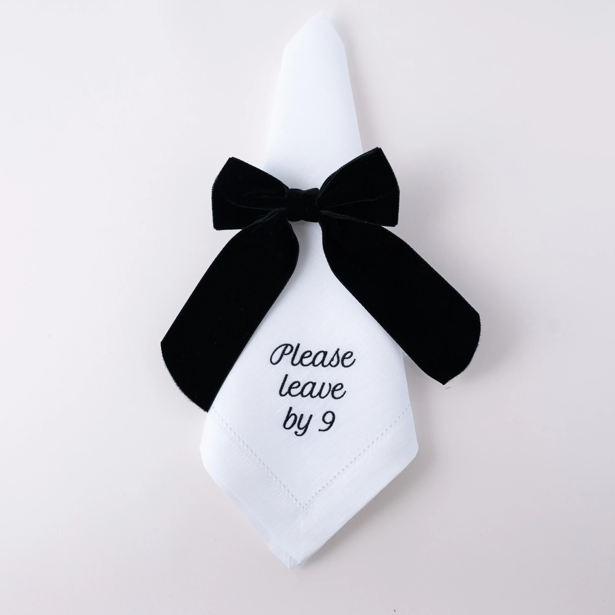 NO RESERVATIONS  Please Leave by 9 Dinner Napkins Black_2.jpg.jpg