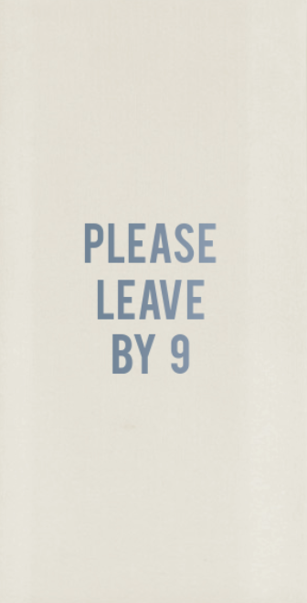 "Please Leave By 9" Disposable Hand Towel Set (ships in 3 weeks)