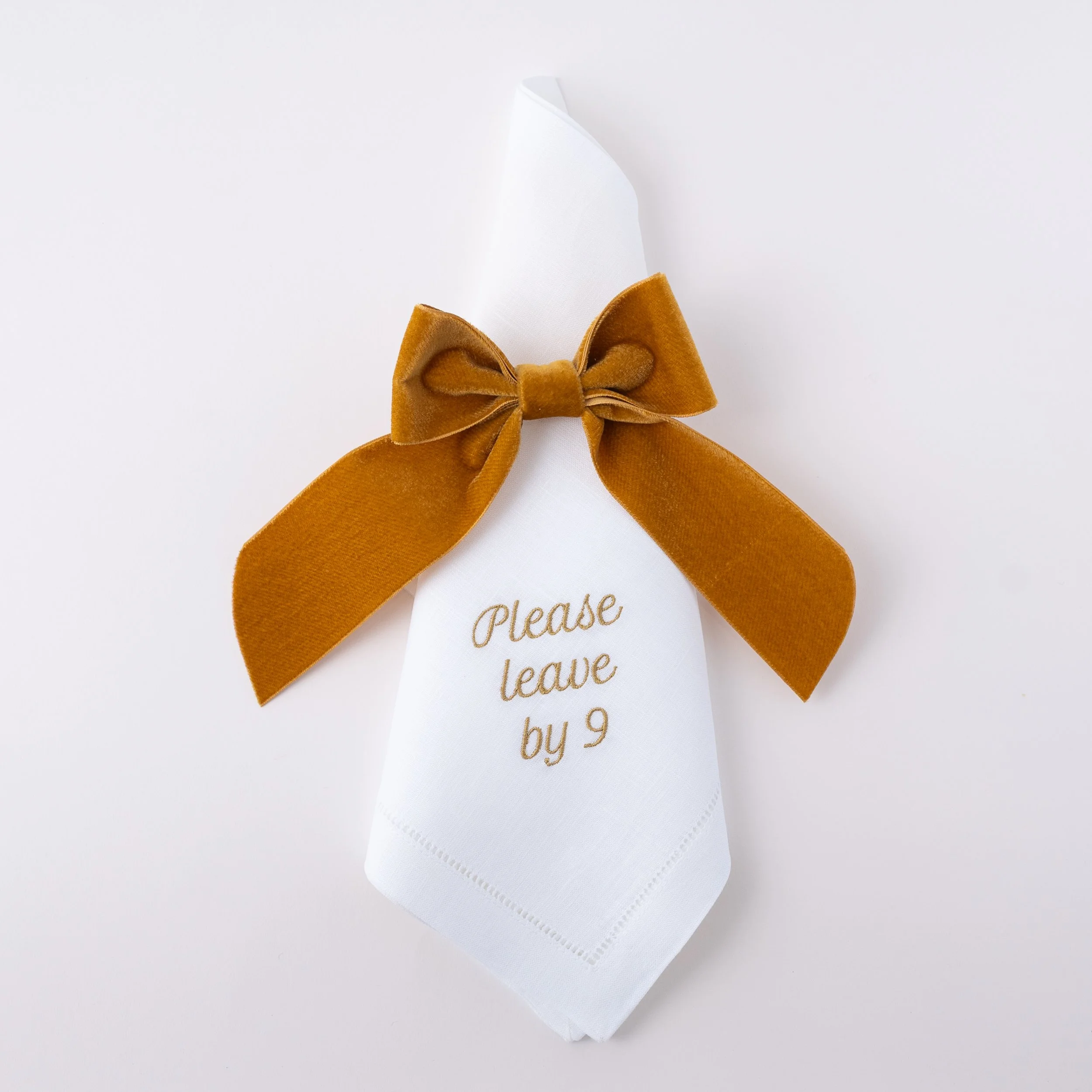 NO RESERVATIONS  Please Leave by 9 Dinner Napkins Gold_2.jpg.jpg