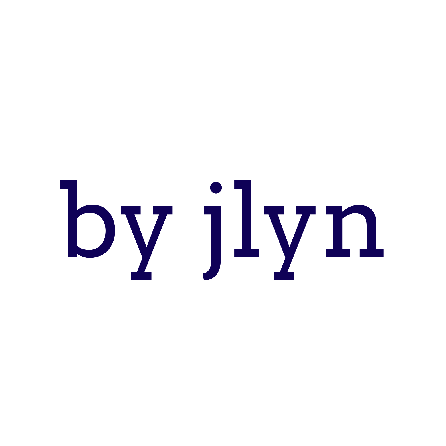 Typography graphic with the phrase 'by jlynt' in dark blue text on a black background.