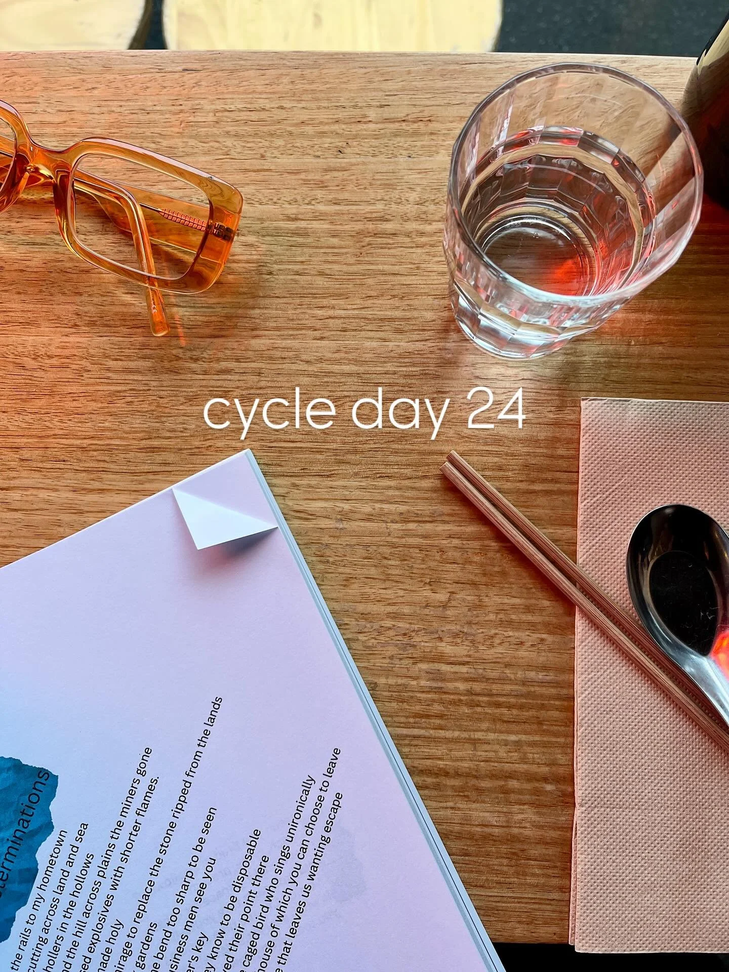 on cycle day 24 we sleep till 2pm, overthink everything, finish setting up our room and do laundry, pray for our period to come in 2 days, go to @shop_ramen_brunswick and read 'Sad Girl on a Mic' by the ever talented @triplecatart before beginning mo