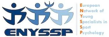 Logo for ENYSSP, European Network of Young Specialists in Sport Psychology, featuring stylized figures and text.