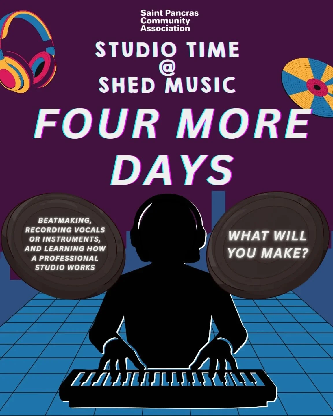 It's nearly here!🤩

We're so excited to get young future producers into the music studio next Monday at 4PM to kick off our FREE six week production programme!🎹

Engineer and youth worker Marc will be leading these first come first serve drop in se