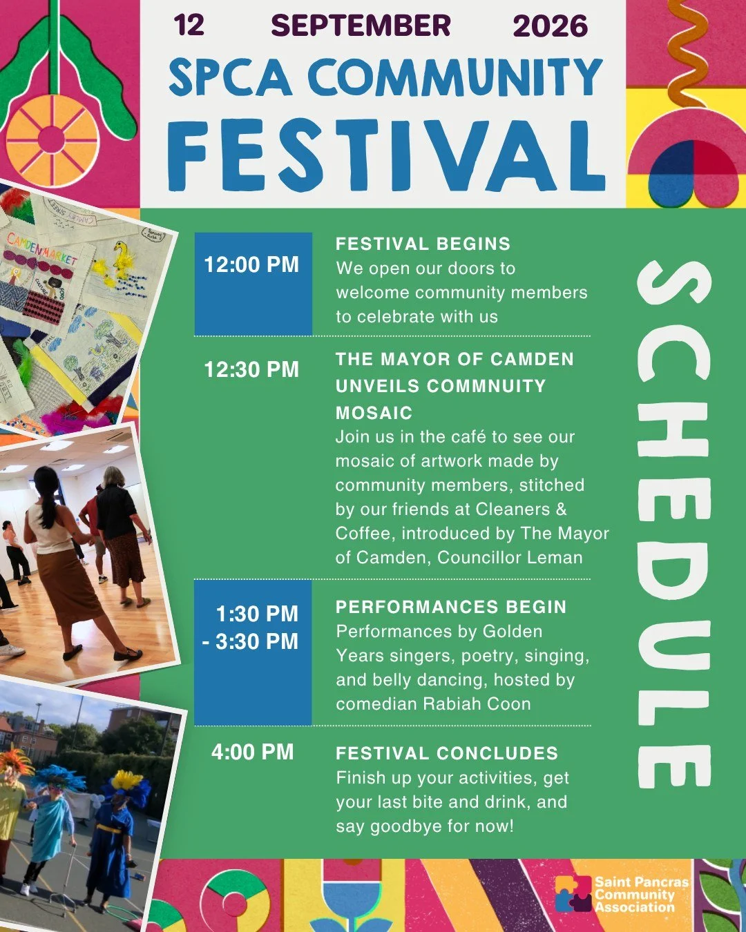 ☀️What to expect at the 2026 SPCA Community Festival

➡️Swipe for more details about food, drinks, and activities. Access to the event, performances and all activities are free!

❗Please bring your own t-shirt to cut up

🥳We can't wait to celebrate 