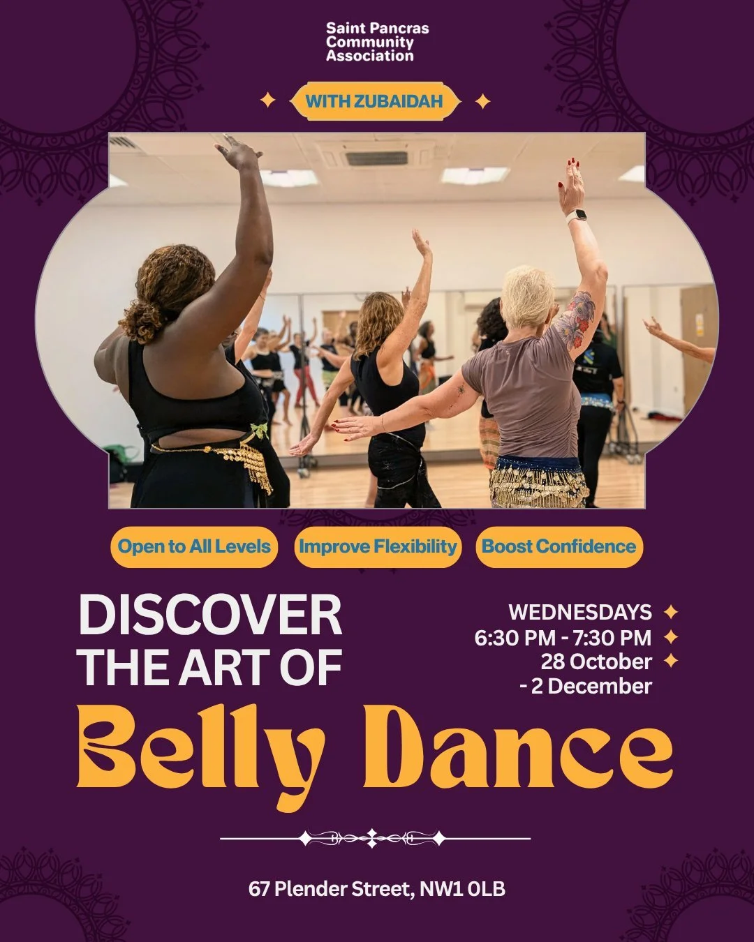 Belly Dance is back at SPCA!😍
Following the success of our taster class in August, we will be bringing the lovely and talented Zubaidah back for a six-week series running from 28 October to 2 December❄️
Join us Wednesdays from 6:30 - 7:30pm for a dy