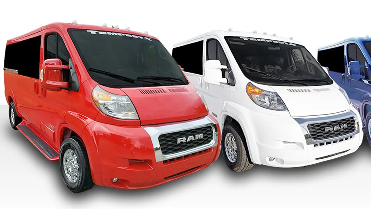 Three converted Ram vans represent the Tempest range of van conversions