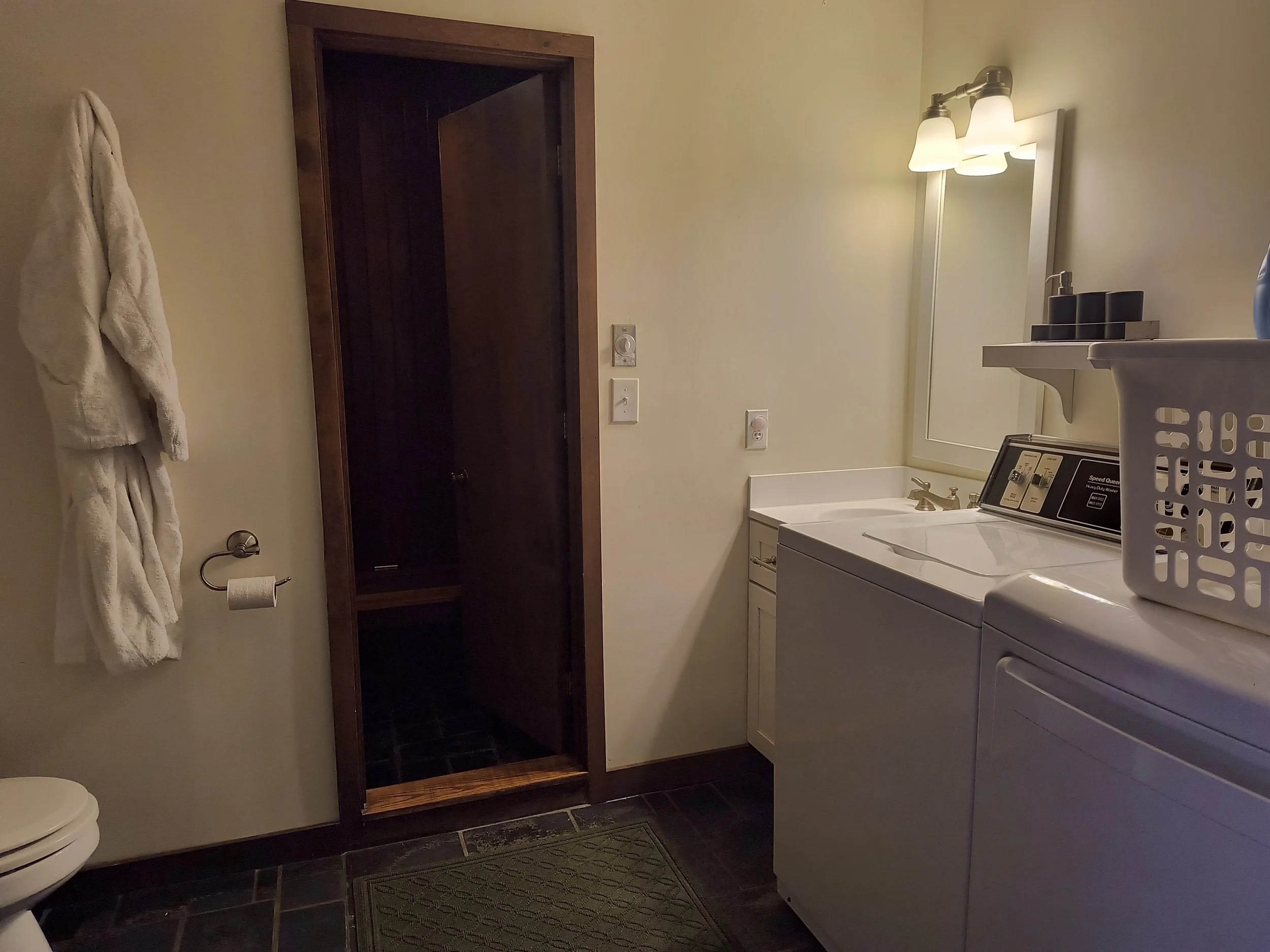 Laundry Room with Steam Room