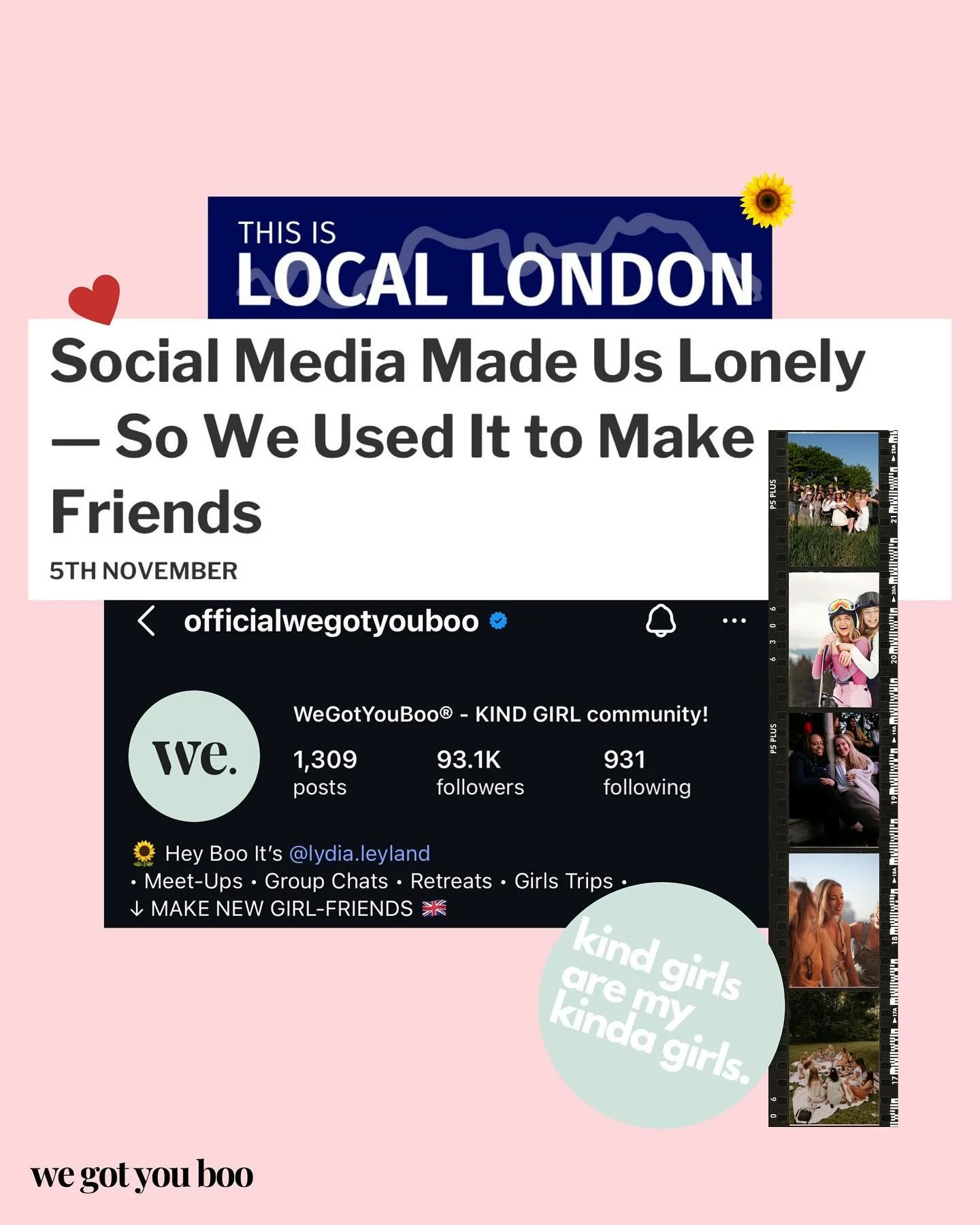 Helping girls in their 20s &amp; 30s make new friends 🫶🏽🌻

Check out this amazing article written by Zara, who&rsquo;s a part of the @youngreporterscheme (a fantastic scheme for young students who want to jump in to the world of journalism!) &hear