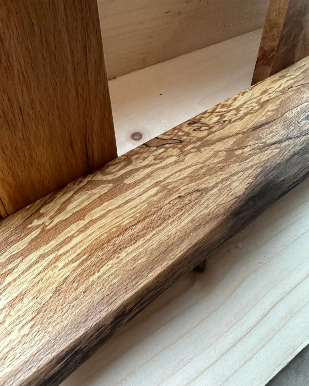 Spice up your kitchen with these Beautiful spalted beech spice racks 
Approx sizes 55cm/55cm 10cm wide 
All wooden bespoke wooden projects now undertaken with our in house master
Carpenter
Produced here at Little Silver Wood
Ex314hq 01271 222444