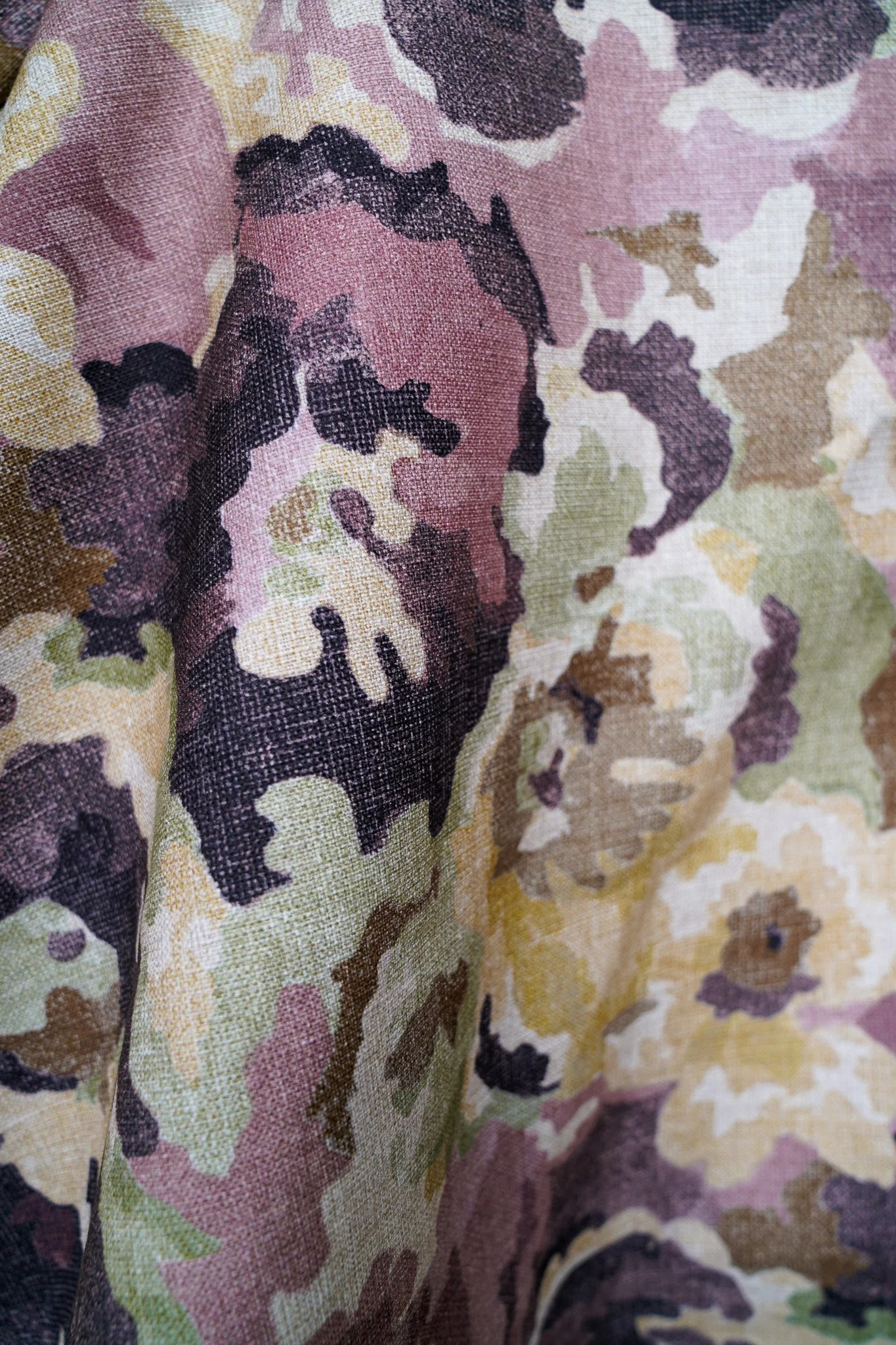 purple brown yellow floral tablecloth