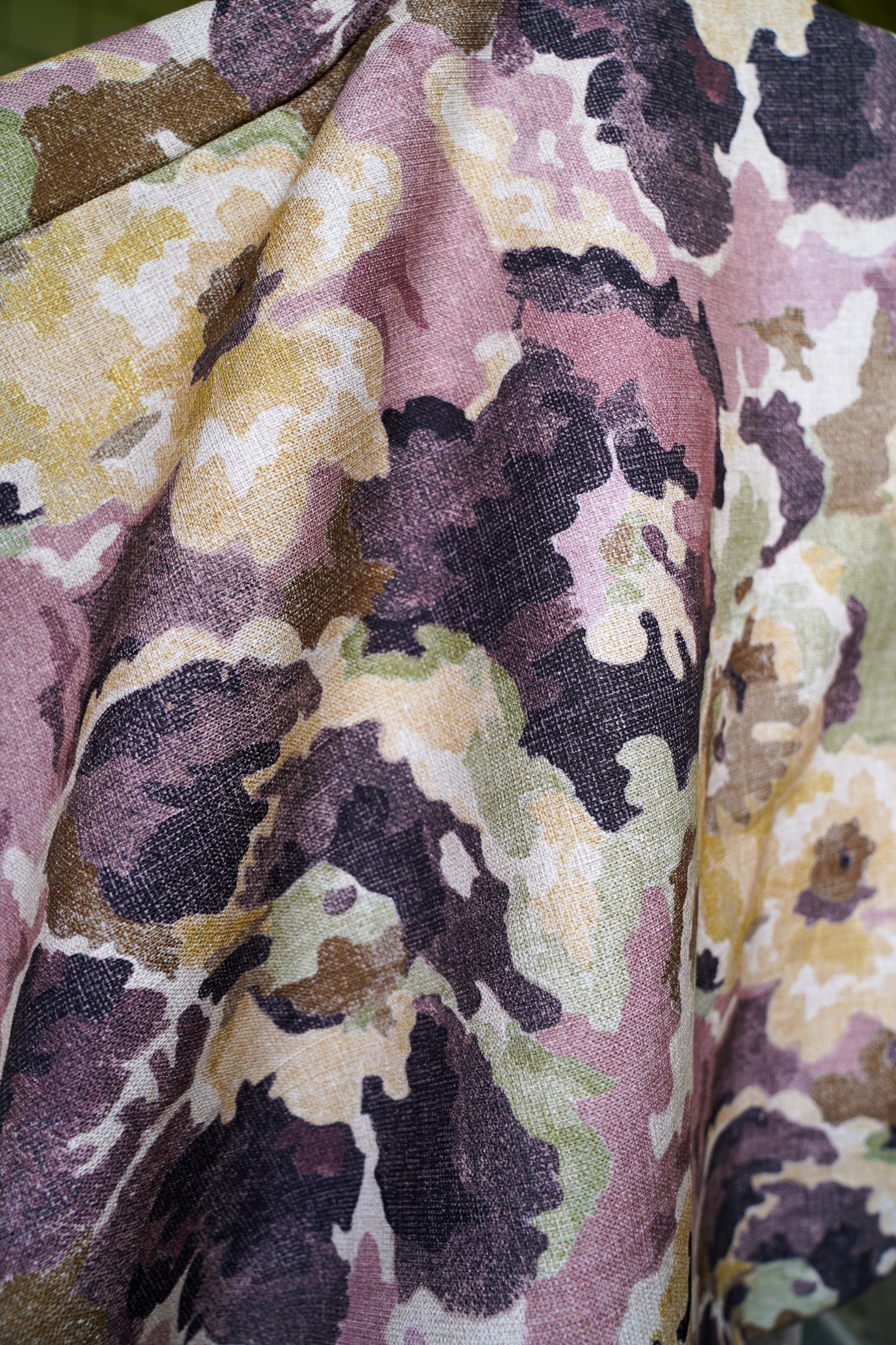 purple brown yellow floral tablecloth