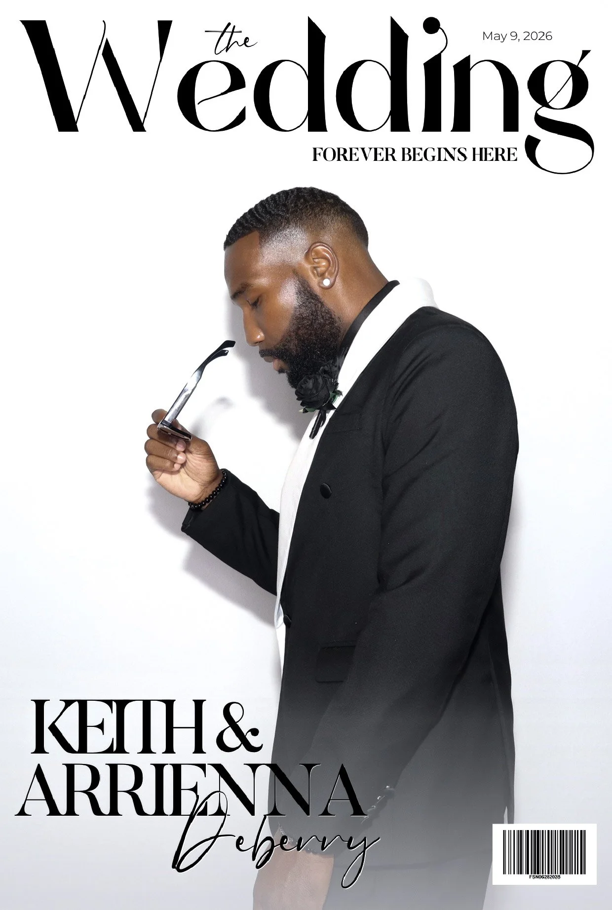 Groom posing for a Slate/Mark Photo Booth portrait in Decatur