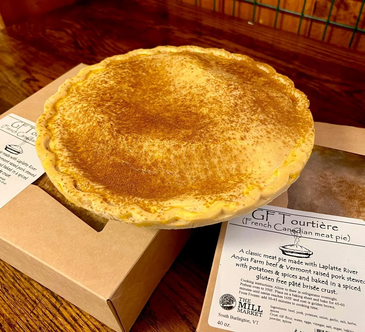 Gluten free meat pies are here!  Made with local beef &amp; premium Durok pork- these pies will fill your belly &amp; warm your soul. 🔥 🥧 

We will also have GF quiche &amp; fruit pies available in our freezer- ready for you to take home and pop in