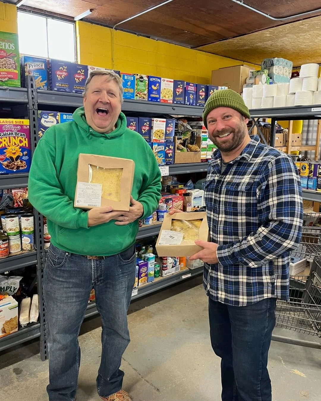 We made a delivery to the South Burlington Food Shelf last week, dropping off a mix of frozen meals, quiche, and pies. ❤️

We&rsquo;re grateful to be able to support a team that works so hard to make sure everyone in the community has access to good 