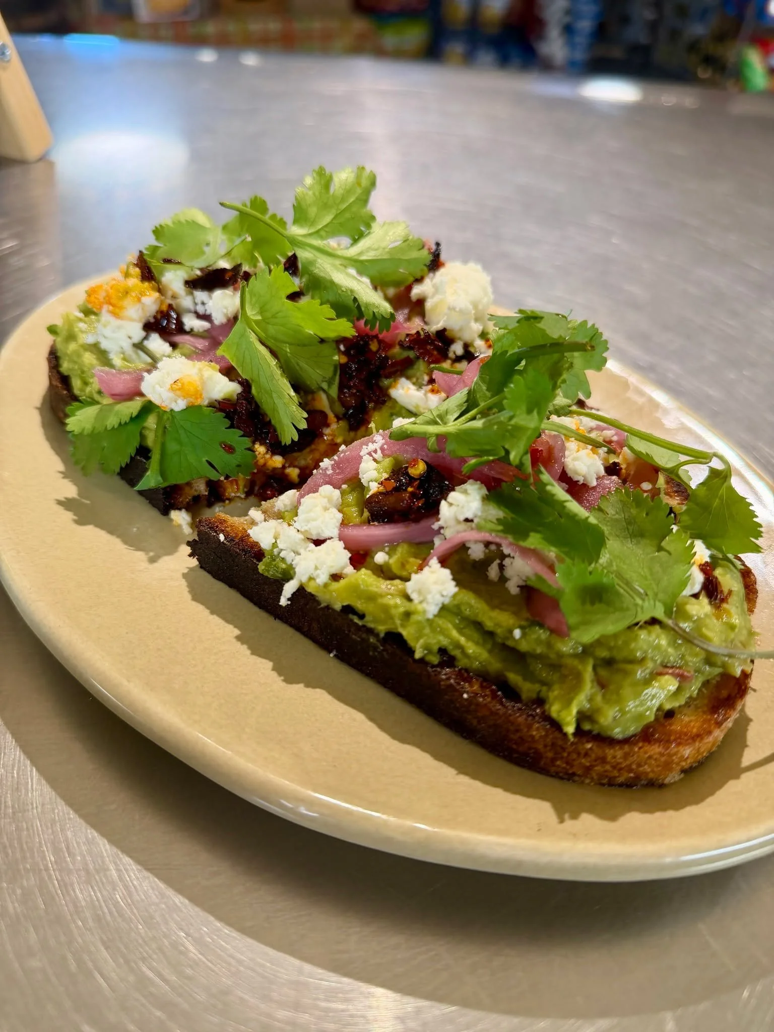 🥑 Avocado Toast &mdash; but make it Mill Market style.

Our deli special starts with thick slices of Toasted O Bakery French Country bread, toasted until golden and crisp. Then we pile it high with fresh guacamole, Maplebrook Farm feta, pickled red 