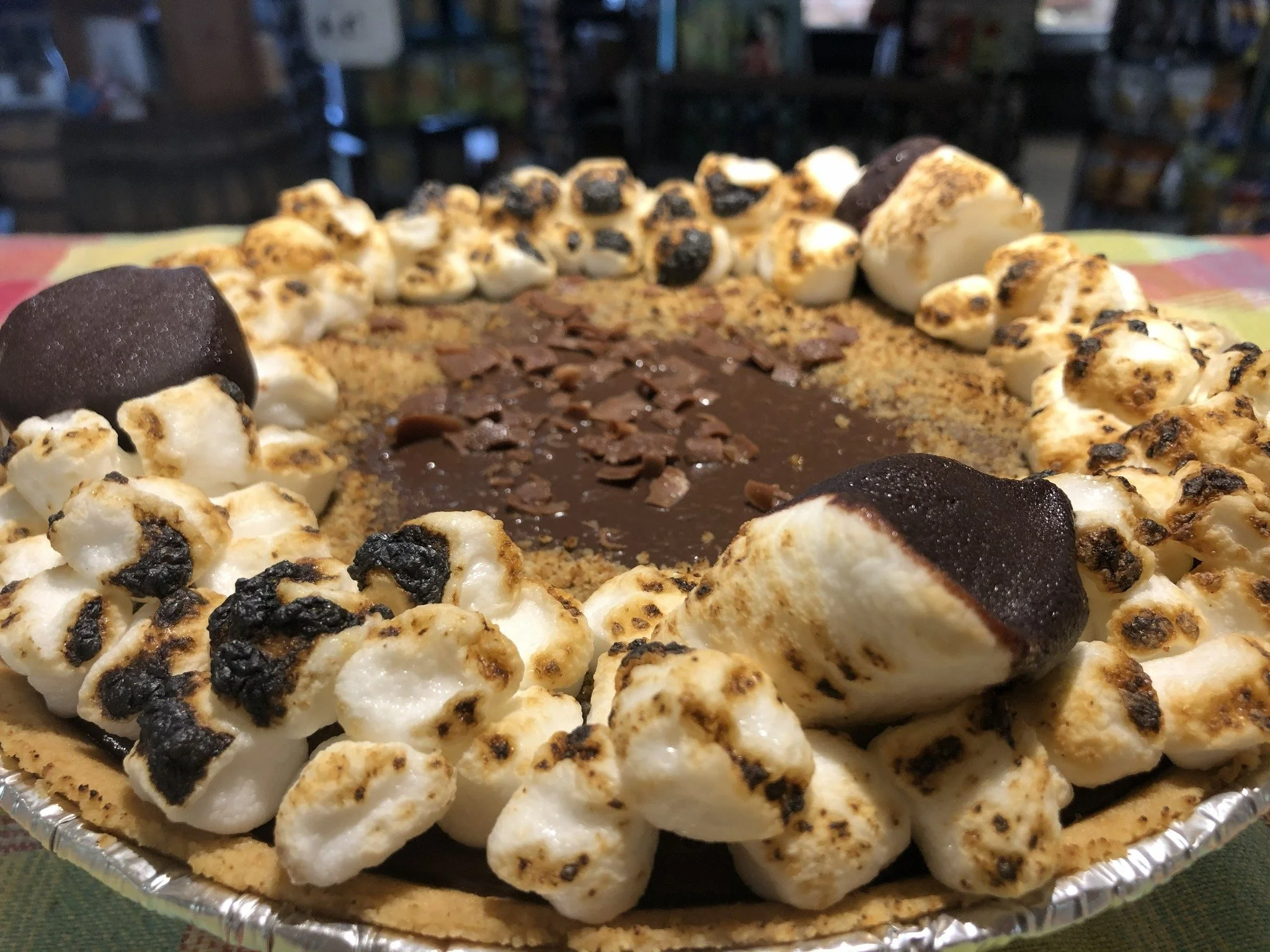 S&rsquo;mores&hellip; but make it a pie 🔥🥧

Chocolate silk pie in a graham cracker crust, topped with toasted marshmallows and a shower of shaved chocolate. It&rsquo;s rich, a little messy, and very hard to share.

No campfire required.

#vermontfo