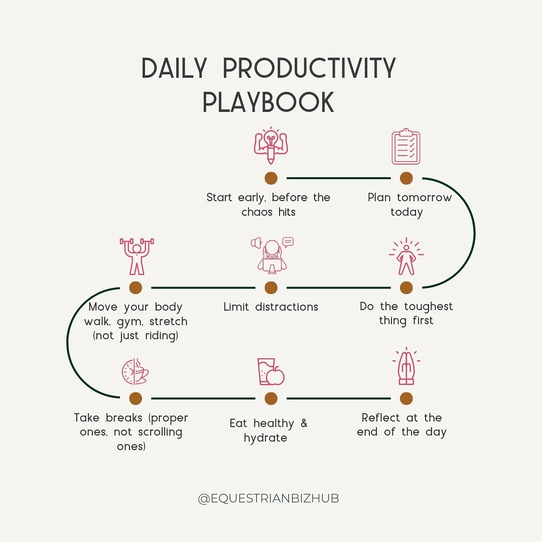 We all strive for those productive days! 

Here&rsquo;s your daily dose of productivity hacks to help you achieve them: Plan ahead, move your body, limit distractions, and remember to take real breaks. 

Get more done and feel better! 

What&rsquo;s 