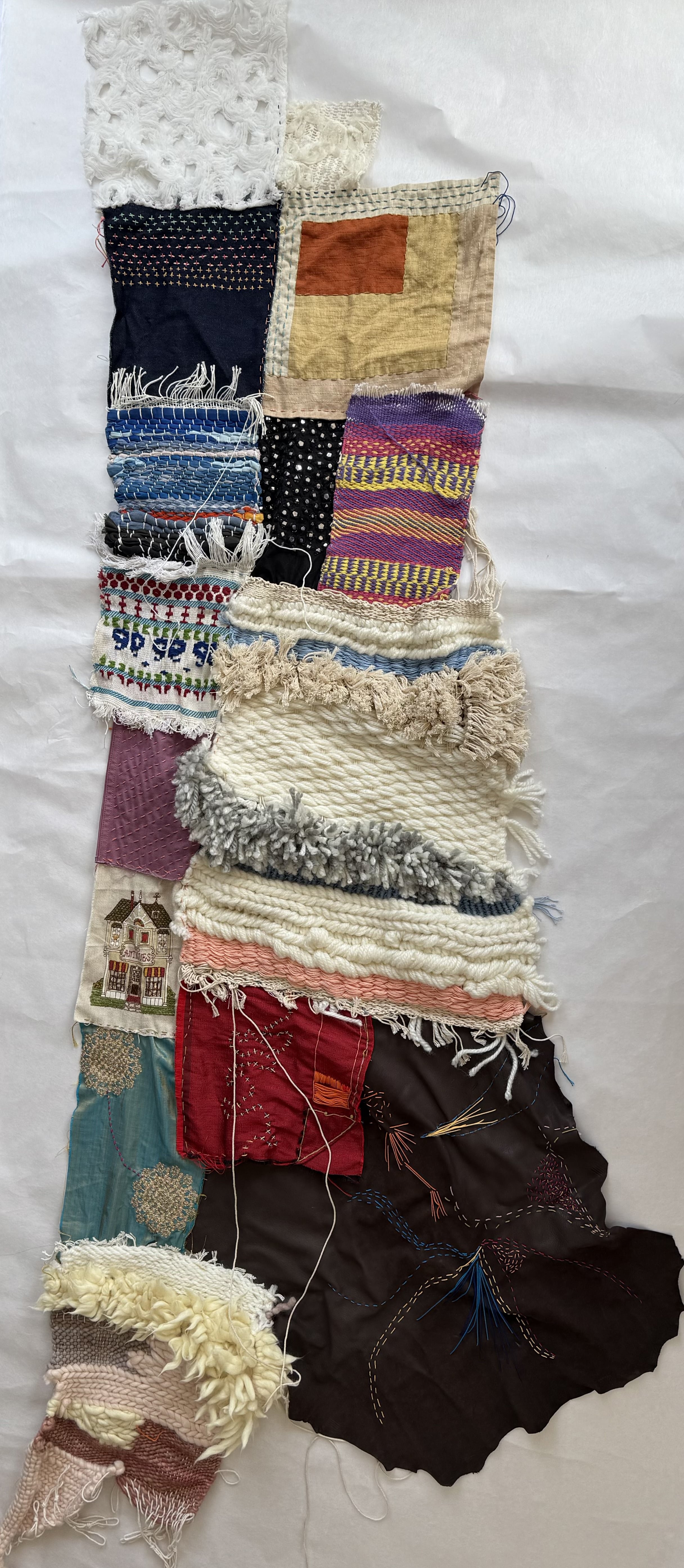 Fabric manipulation, weaving, Sashiko stitching, embroidary