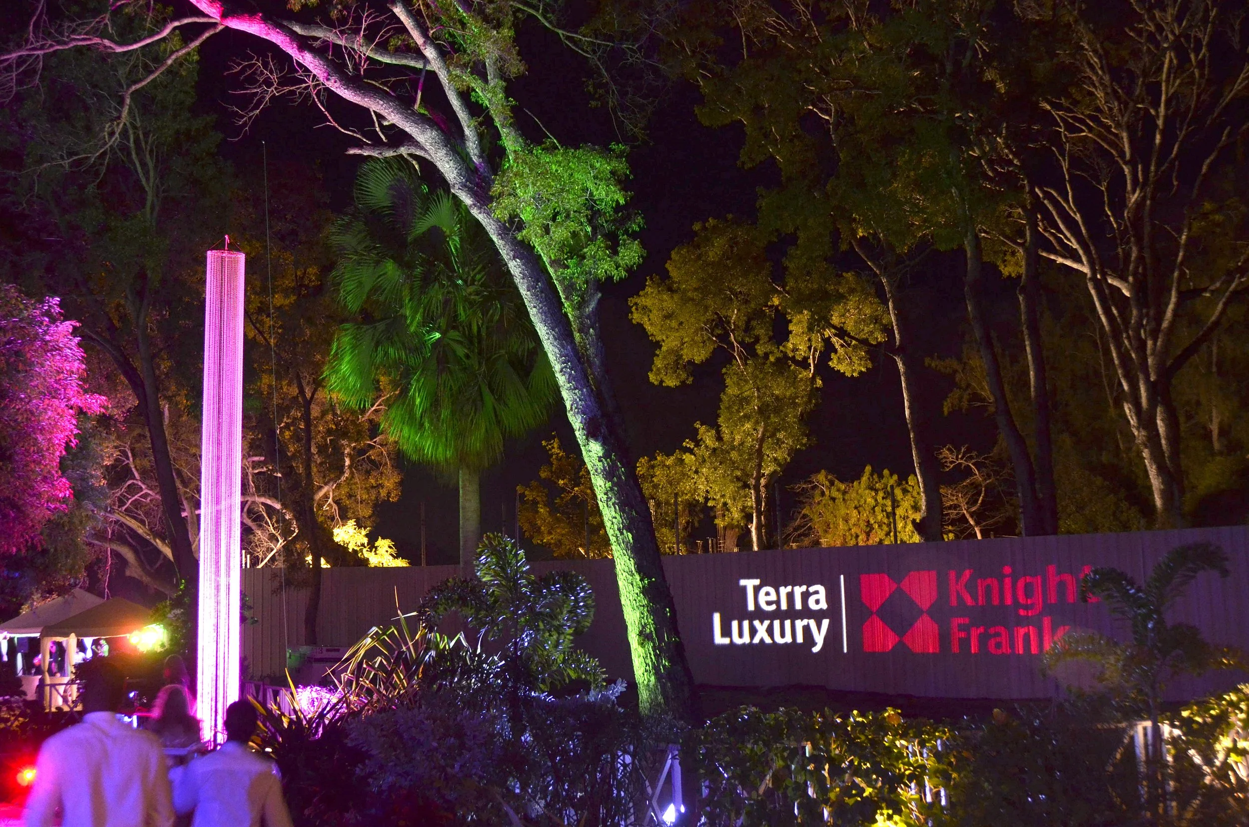 Corporate Branding for a Launch Event. The Branding was projected on to a fence