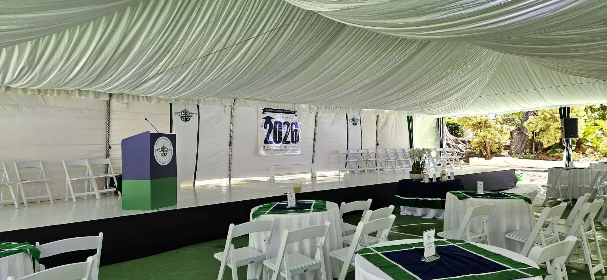 School Graduation Stage, Tents, Chairs & Tables