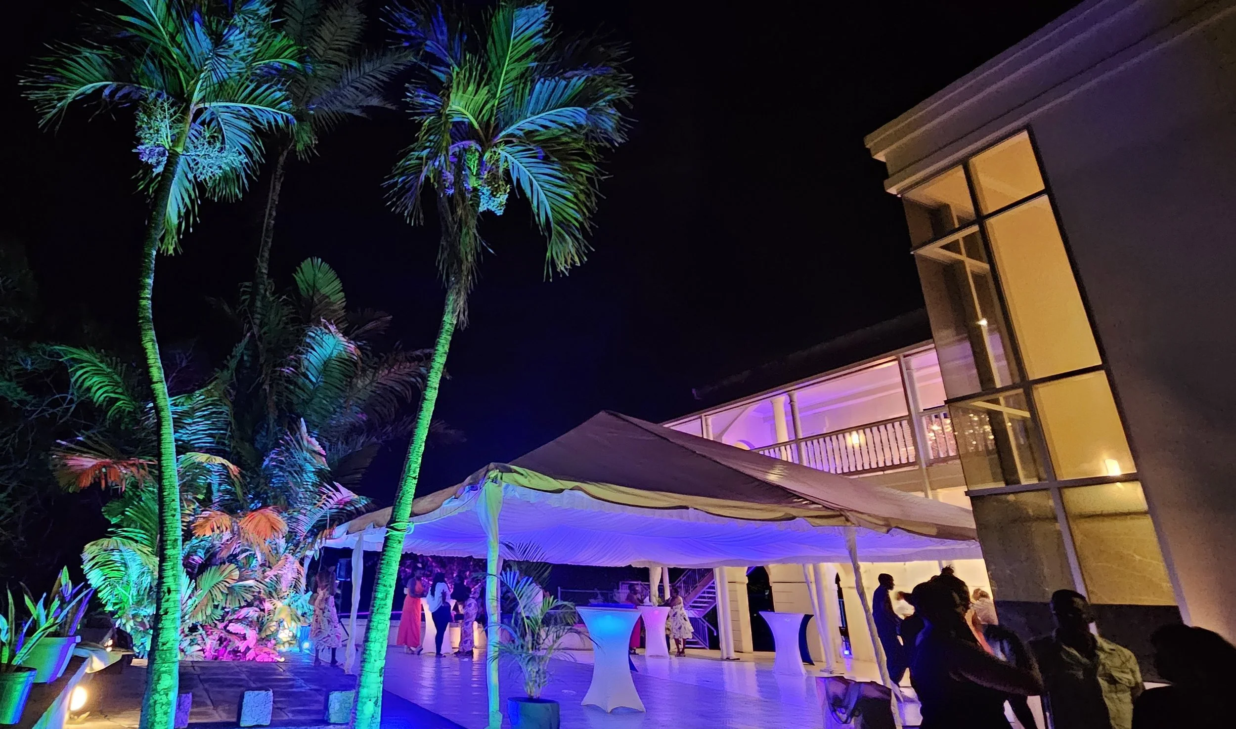 Dressed tent in Lit Garden