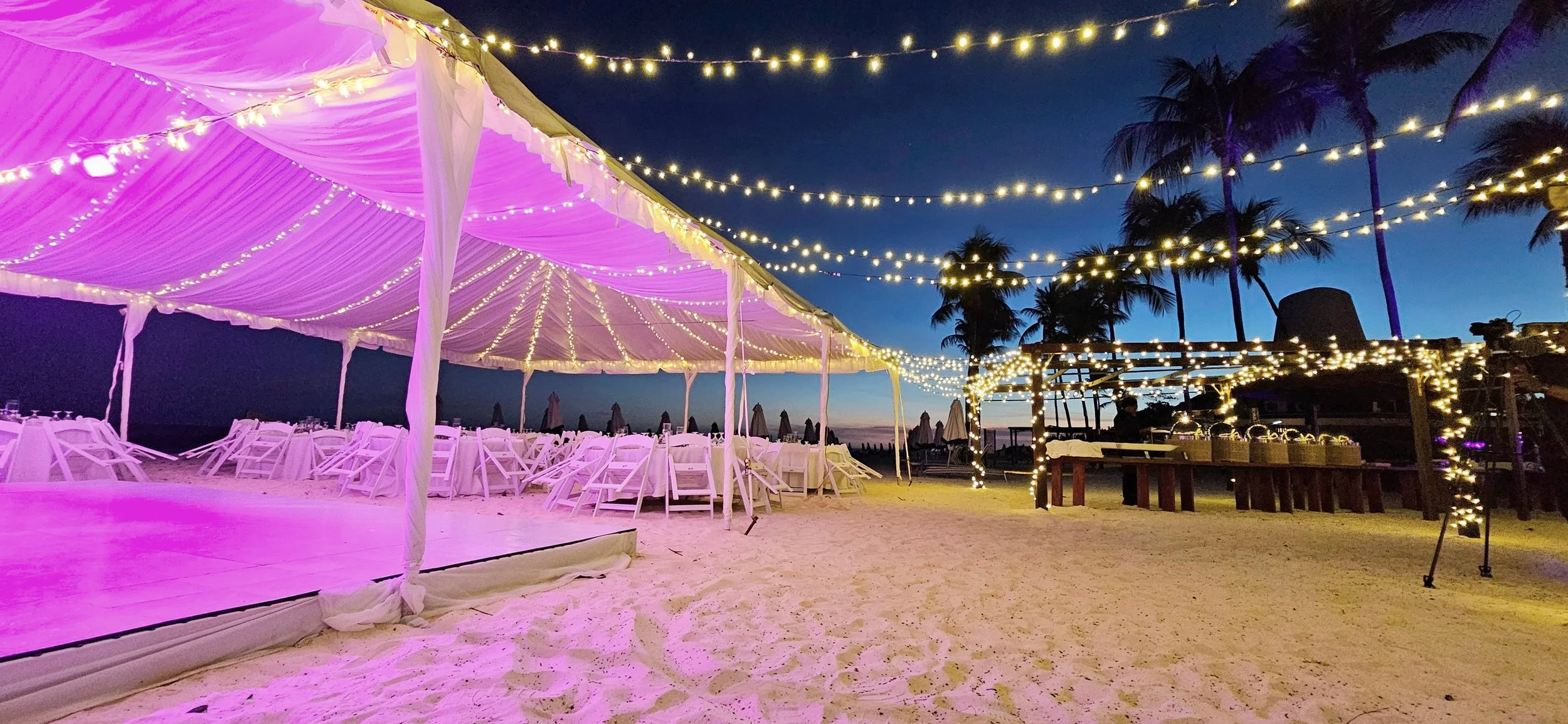 Fairy Lights, Fully Dressed Tent with Dancefloor