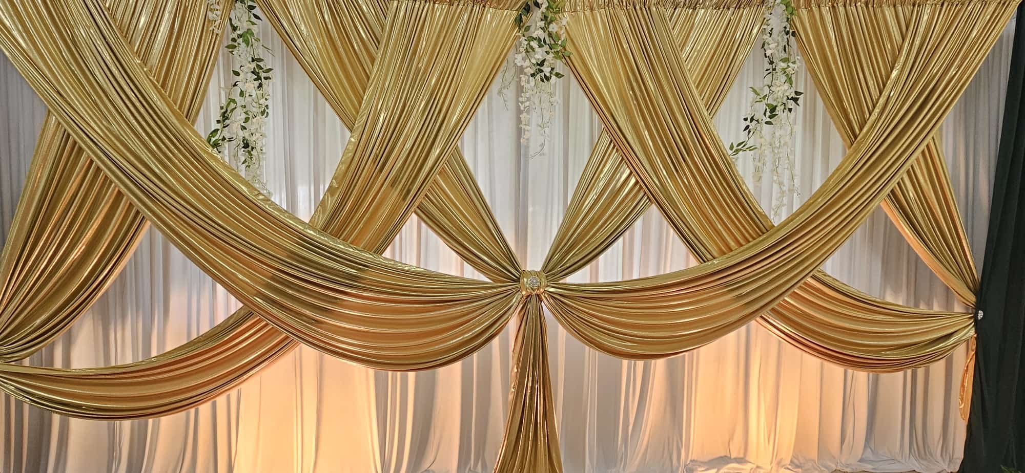Gold And White Head Table Backdrop