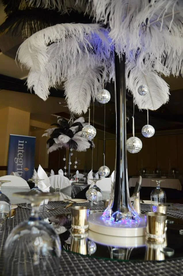 Close up of table decor Black & White 