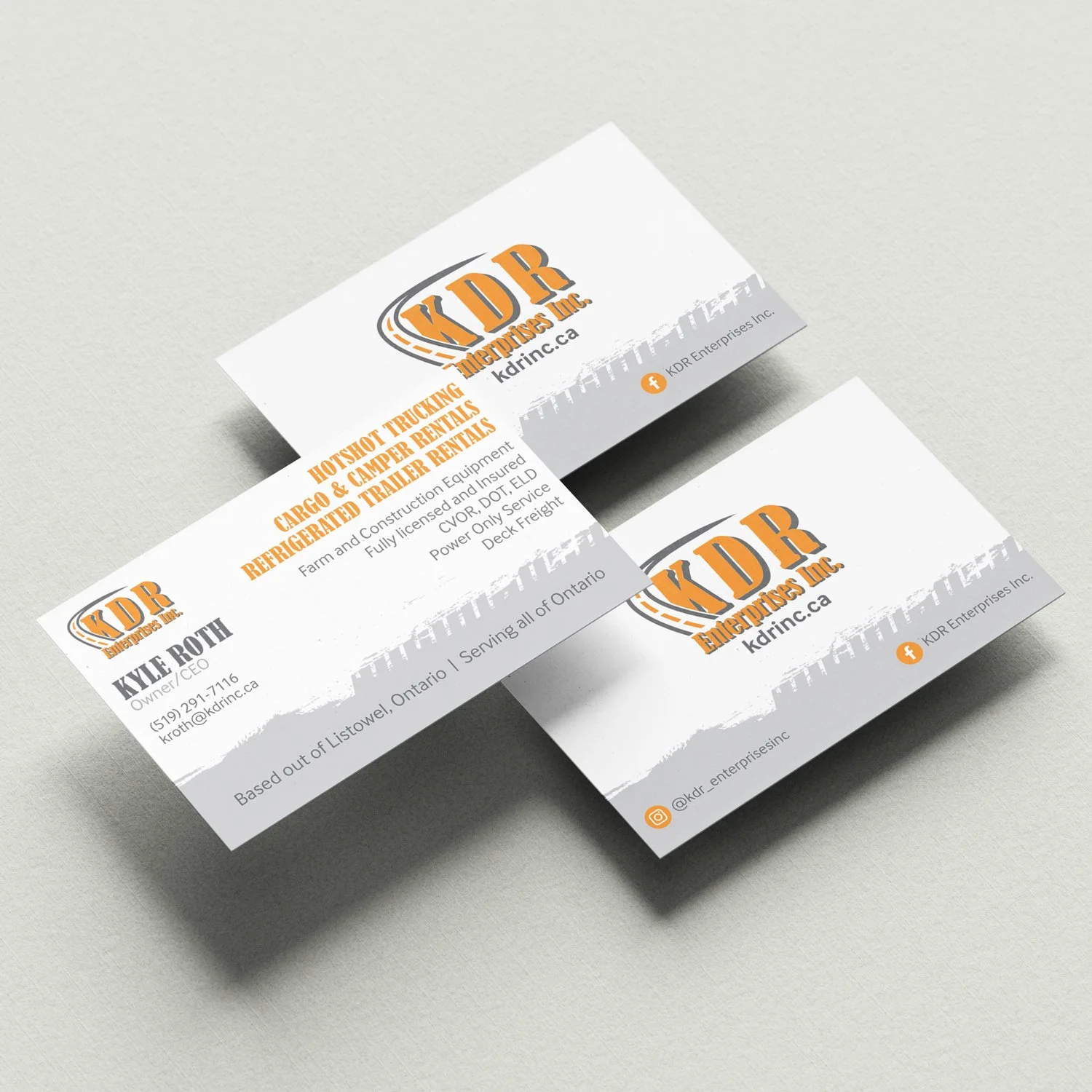 Business Card Design for KDR Enterprises Inc.