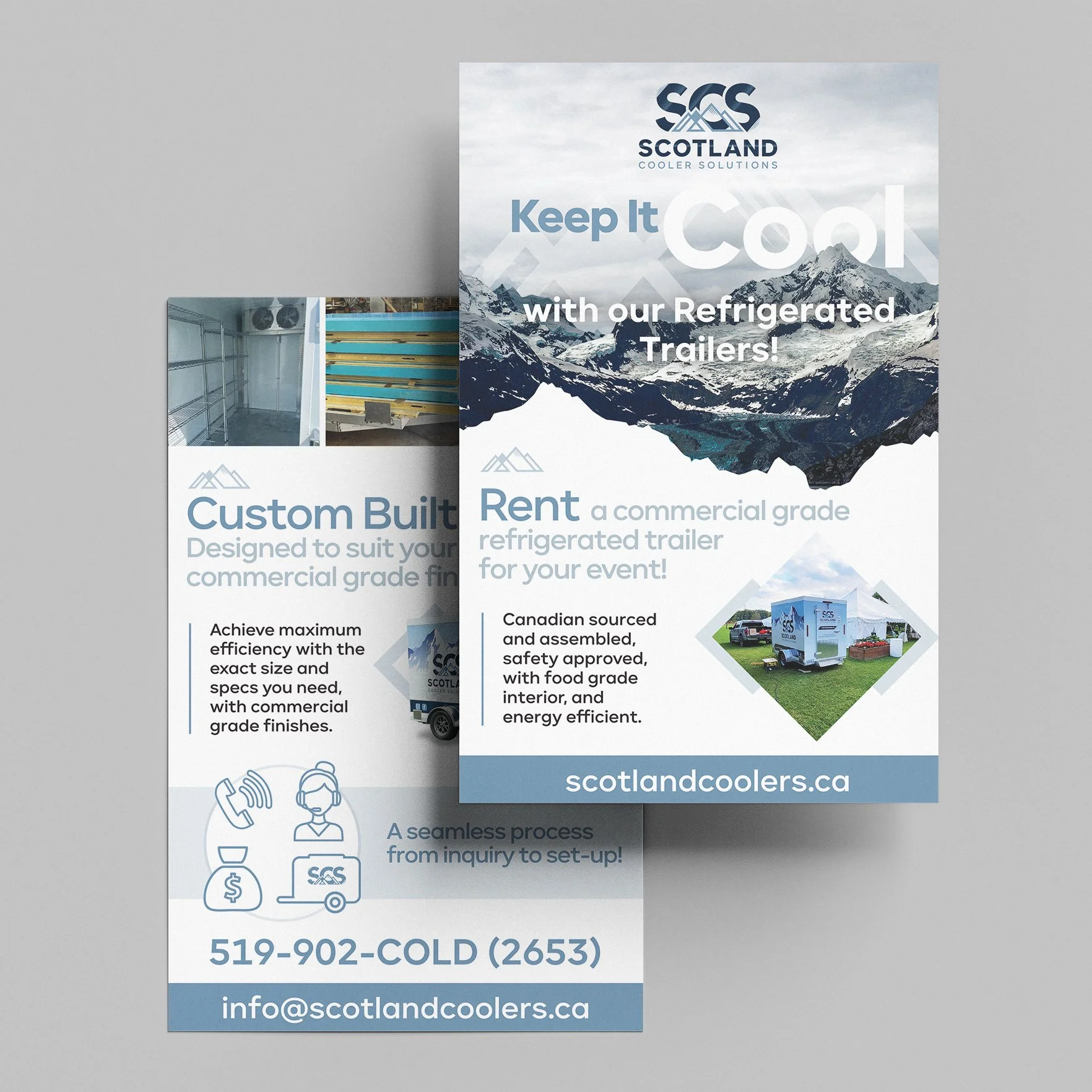 Pamphlet and Business Card Design for Scotland Cooler Solutions