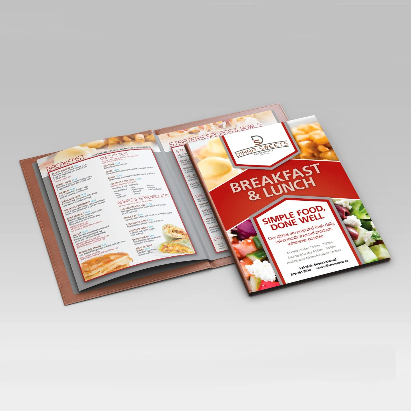 Brochure and Menu Design for Diana Sweets