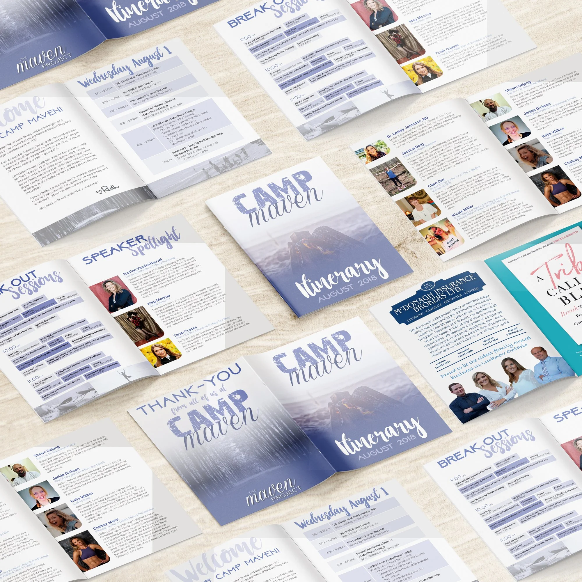 Itinerary Mini Booklet for Camp Maven