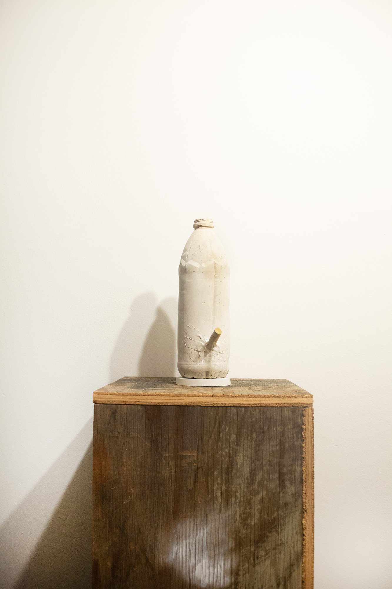 Thomas Macie
Water Bottle Bong, 2024
Cement, beeswax