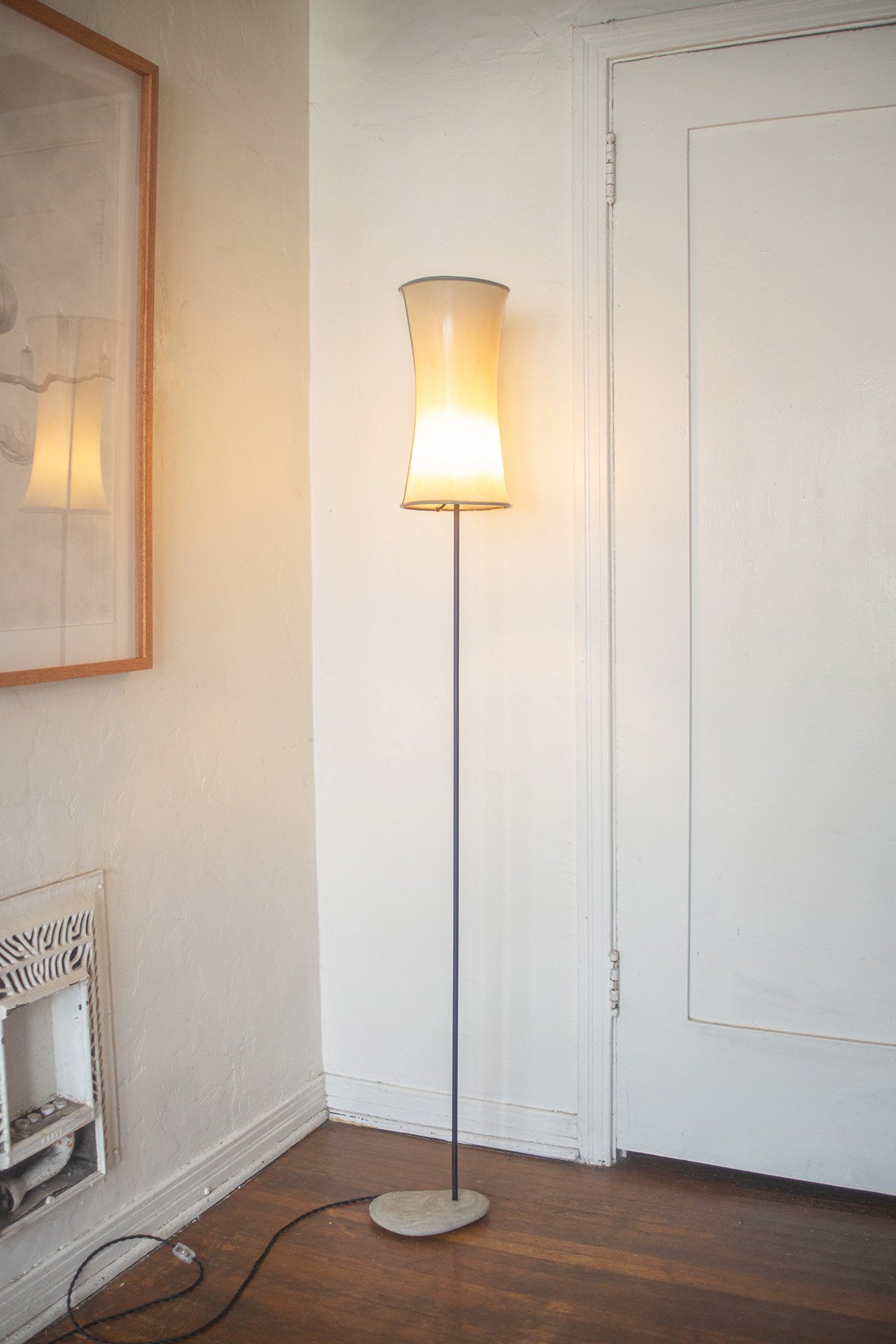 Grady Borte
Floor Lamp with Rock #1, 2025
Steel rod & tubing, found rock, resin, lighting components
63” x 8” x 7”