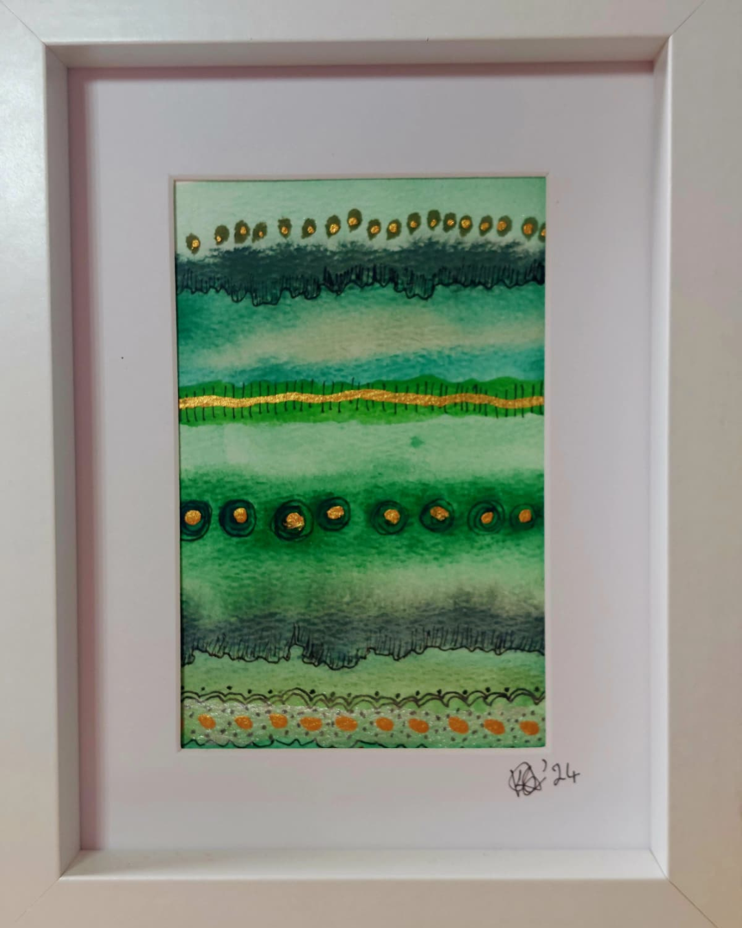 Verdant Drift - Abstract Ink & Wash