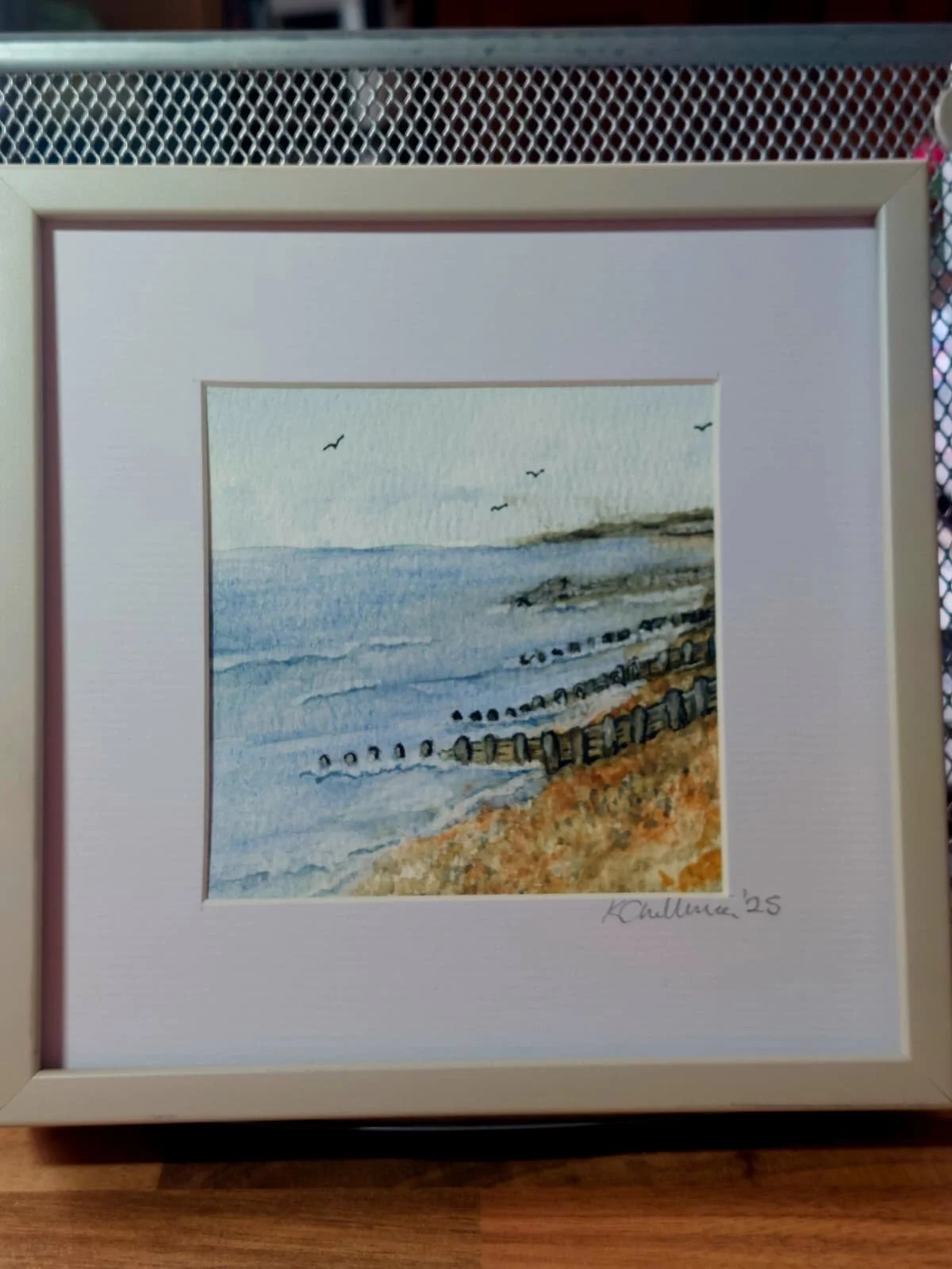 Framed Watercolour on paper – Hastings Beach