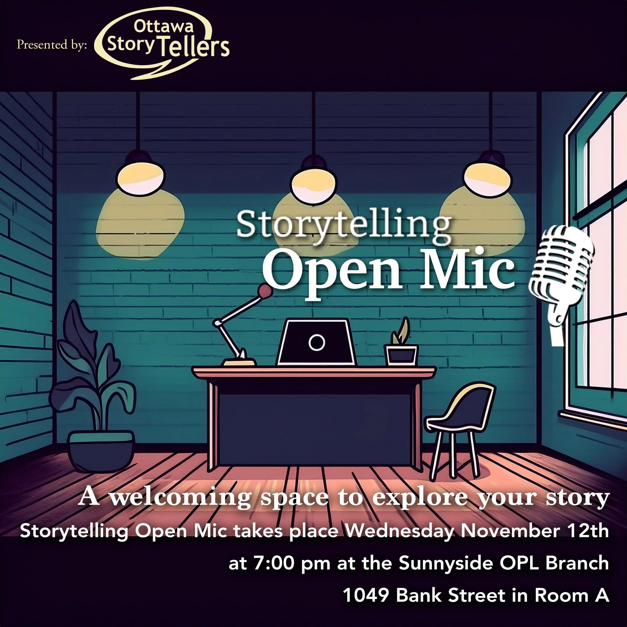 Coming up next Wednesday its our Storytelling Open-Mic back at Sunnyside Library! Come try storytelling and tell a story at open mic! 

Storytelling Open Mic is a perfect place to discover and enjoy storytelling as a teller or a listener. The support