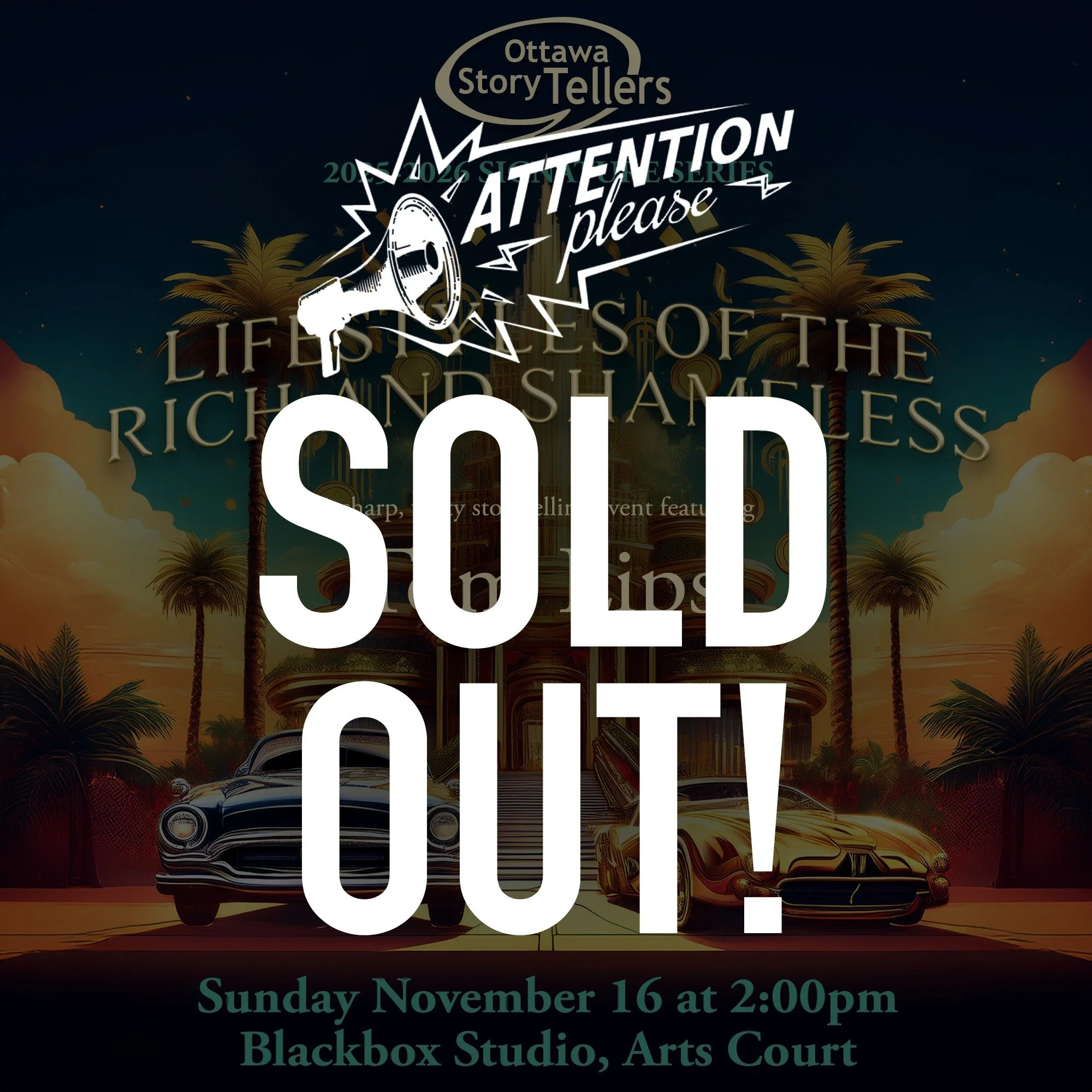 Sunday's Signature Series show Lifestyle of the Rich and the Shameless is now SOLD OUT for in-person! Thank you #Ottawa for your support. If you don't want to miss this performance, be sure to get an on-demand ticket. The video will be available a da