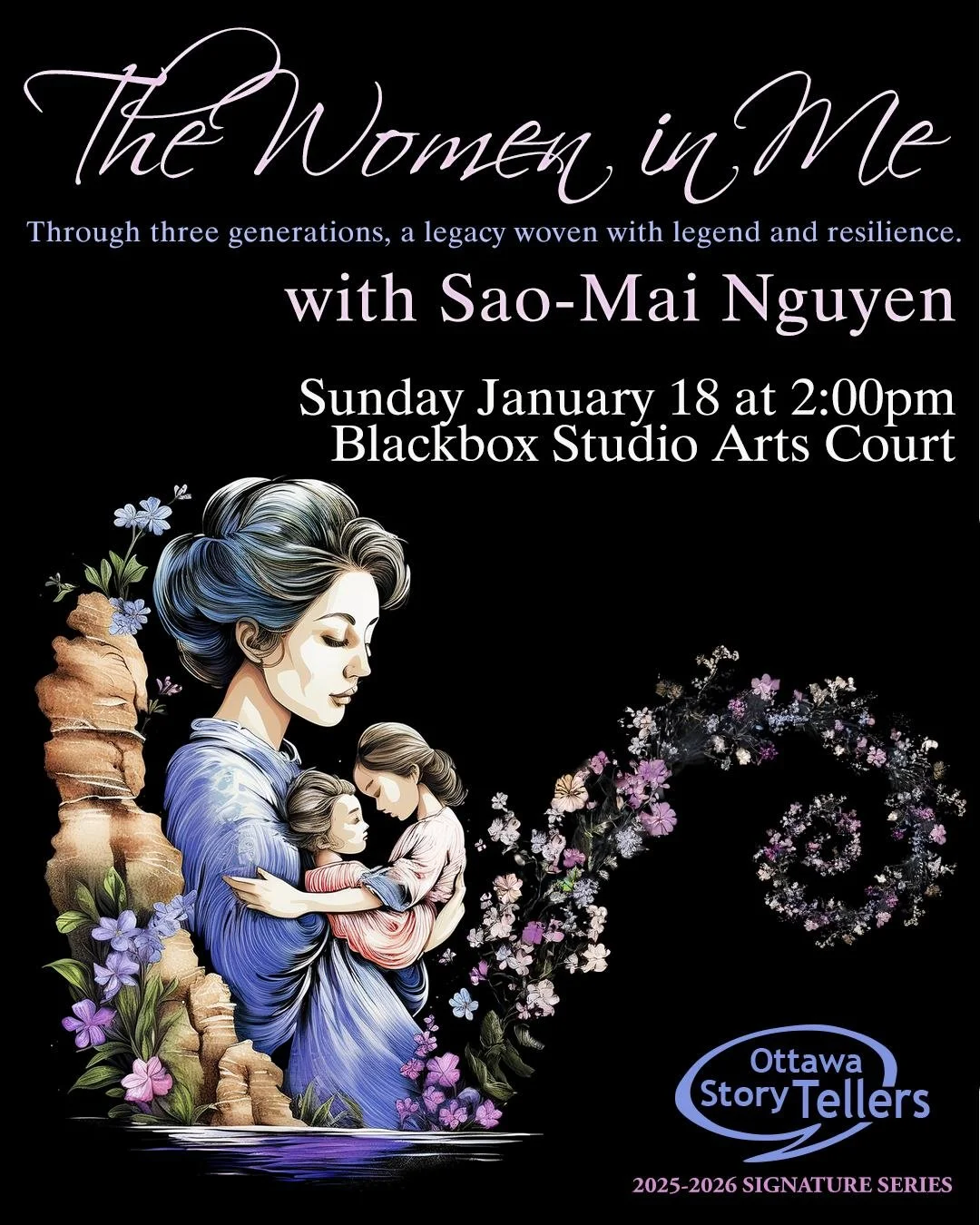 We're only a few days away from The Women in Me, our next Signature Series show! 

This new storytelling performance traces a personal and cultural journey through stories of womanhood, weaving legend, family history, and lived experience into one ev