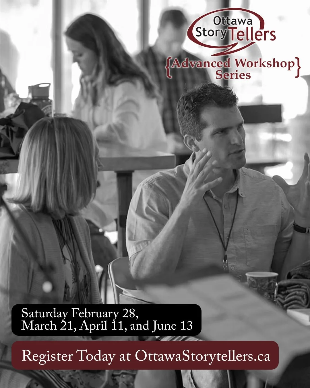 Big announcement! Ottawa StoryTellers is launching new skill-building workshops designed for people who want to strengthen, sharpen, and elevate their storytelling.

We have four amazing workshops coming up:

STORY: Finding the Spine
With Pierre Brau