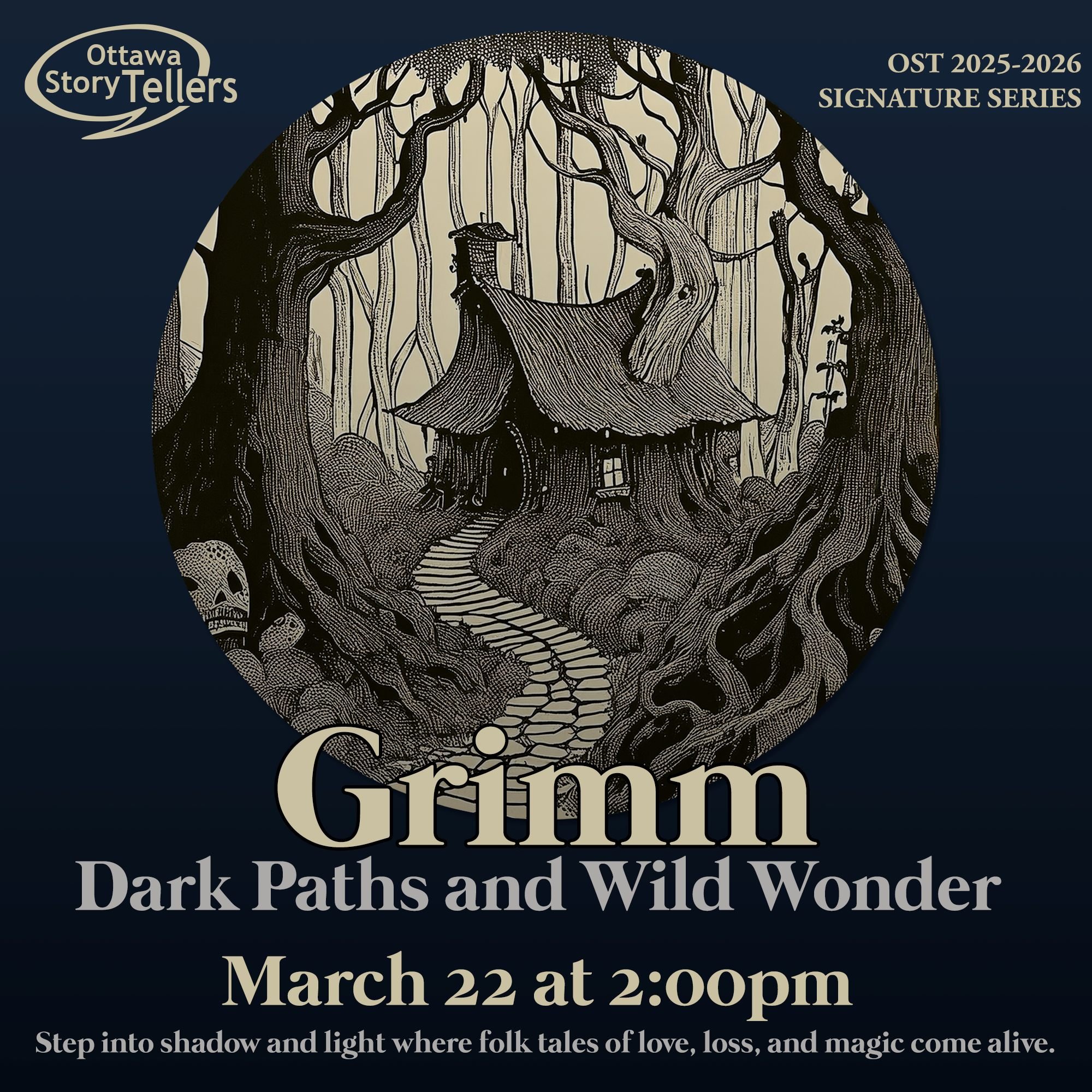 Step into the darker side of classic storytelling&hellip;

GRIMM: Dark Paths and Wild Wonder
📅 March 22 | 🕑 2:00 PM
📍 Arts Court Studio | 2 Daly Ave

Before fairy tales were softened for children, they were wild, strange, and deeply human. GRIMM i