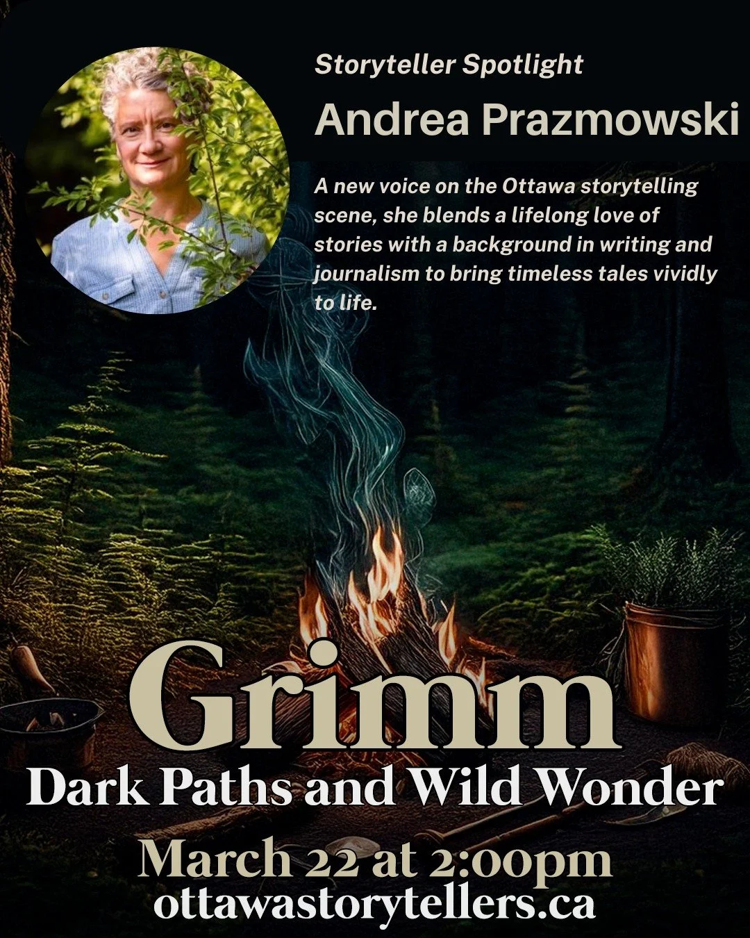 Storyteller Spotlight: Andrea Prazmowski!

A new voice on the Ottawa Storytellers stage, Andrea Prazmowski has long been captivated by stories. Her lifelong love of books led to a journalism degree and a career as a freelance writer, editor, facilita