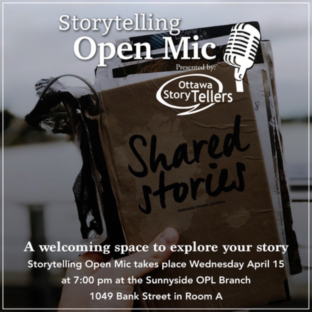 Coming up this Wednesday we're back at Sunnyside Library for Open Mic Night! Come try storytelling with us or just listen to some wonderful tales, both true and fiction! @opl_bpo 

#ottawastorytellers #613events #ottawaevents #ottawalife #ottawa