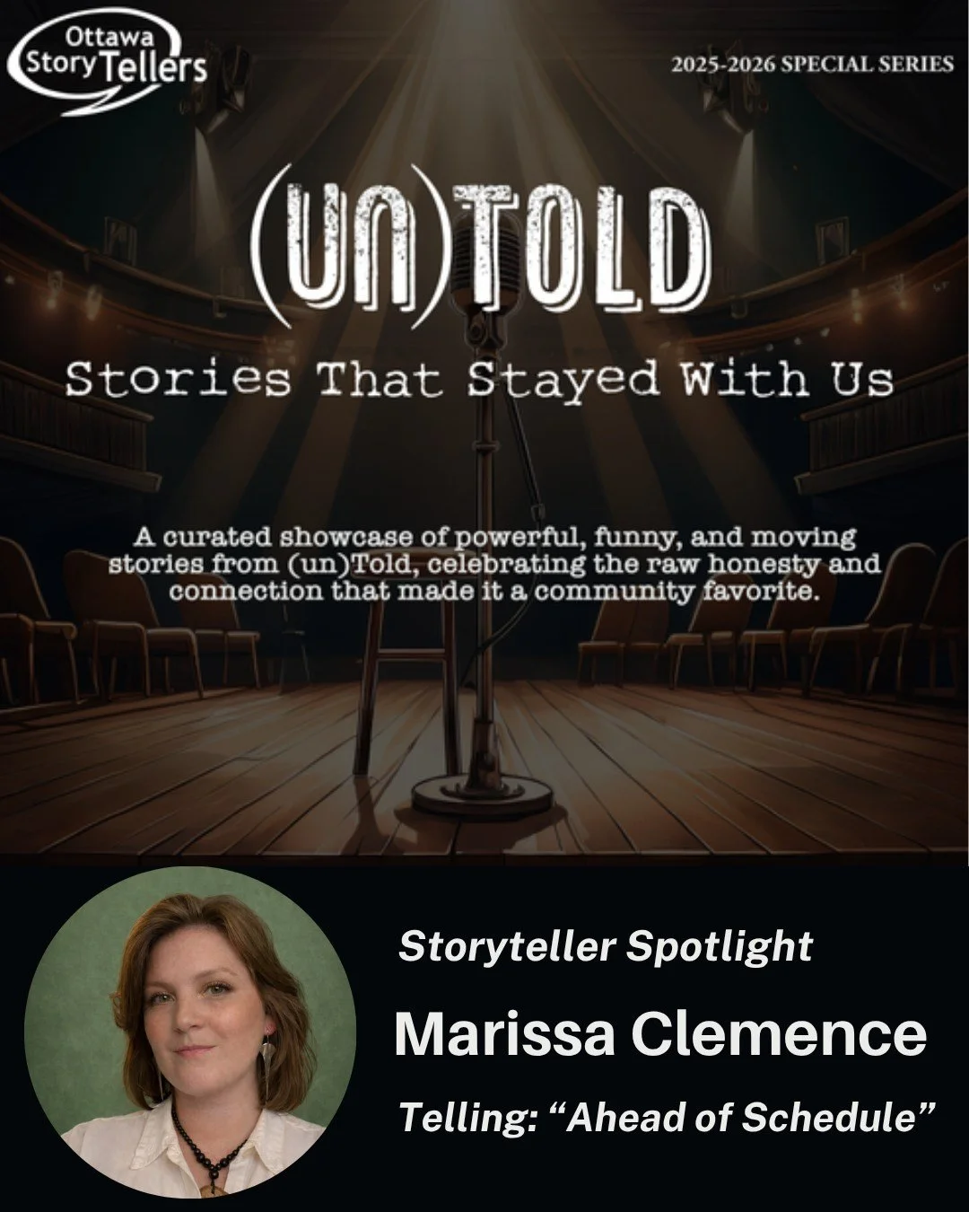 Meet Marissa, telling "Ahead of Schedule" this Sunday at (un)told the Stories That Stayed With Us, 2:00pm at Arts Court! 

Marissa Clemence is a memorial artist, makeup artist, and budding storyteller who is mid transition between a 15-year