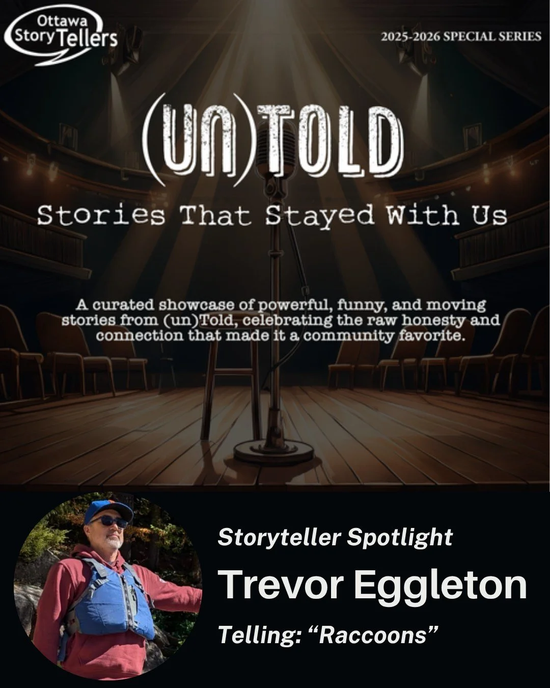 Meet Trevor Eggleton, telling "Racoons" today at (un)told Stories That Stayed With Us! We're on today at 2:00pm in the Arts Court Studio. 

Trevor Eggleton has worked in communications for over 20 years. Originally from BC Trevor spent much