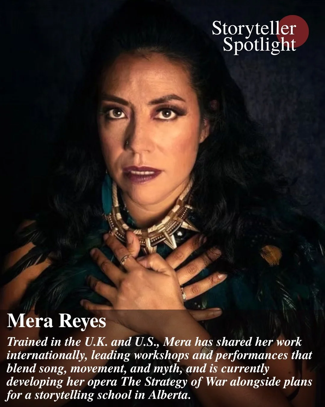 We are thrilled to welcome Mera Reyes to Ottawa on June 7 for the final Ottawa StoryTellers Signature Series performance of the 2025&ndash;26 season.

An internationally celebrated therapeutic storyteller, performer, and workshop leader, Mera has sha